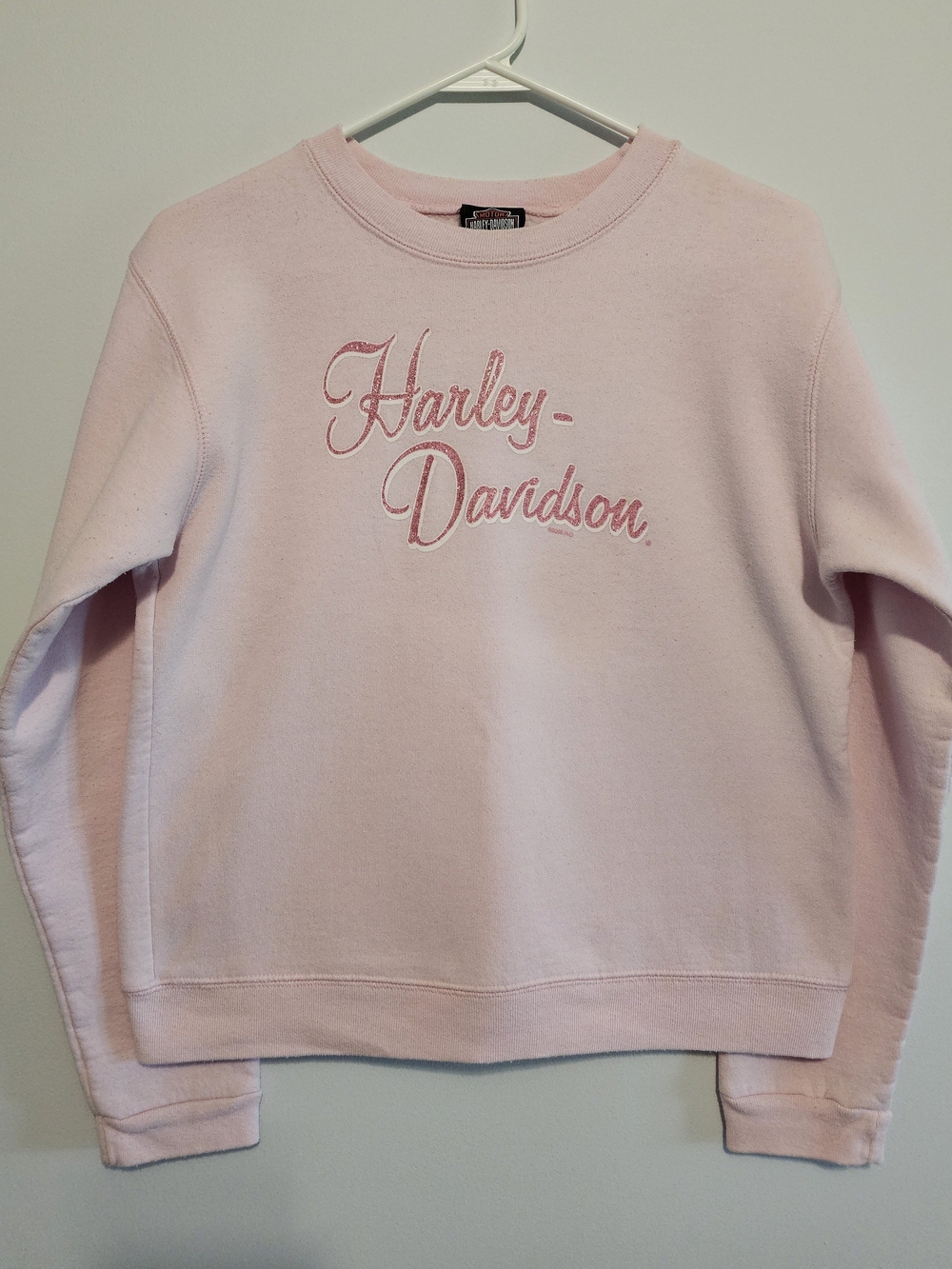 Harley-Davidson Light Pink Crewneck Sweatshirt with Script Logo